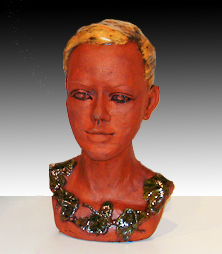 Ceramic bust of young woman