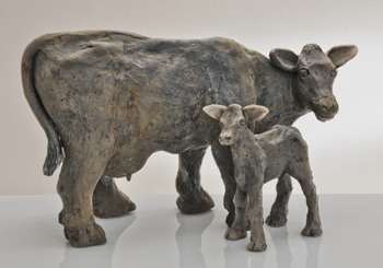 Ceramic cow and calf